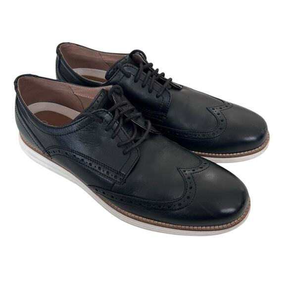 Cole Haan Black Leather OriginalGrand Lace Up Loafers Sz 10.5 - Picture 1 of 9